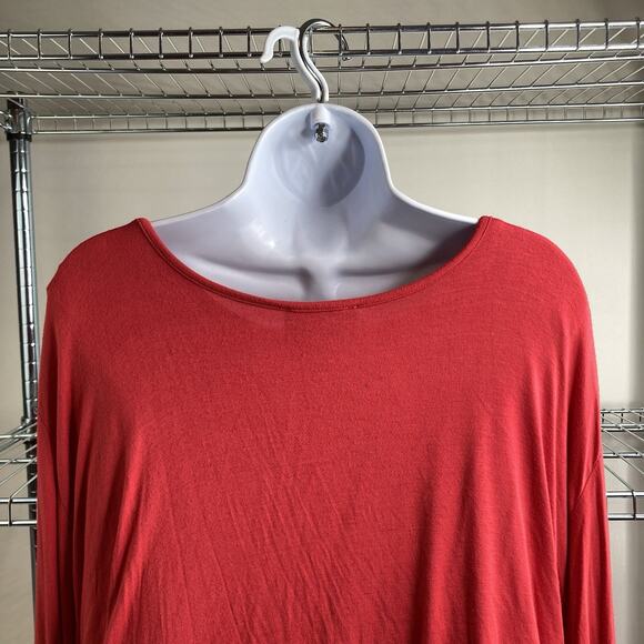 Ashro Women's Red Draped Jersey Maxi Dress Size 18 Batwing Sleeves Boho Flowy - Picture 10 of 11